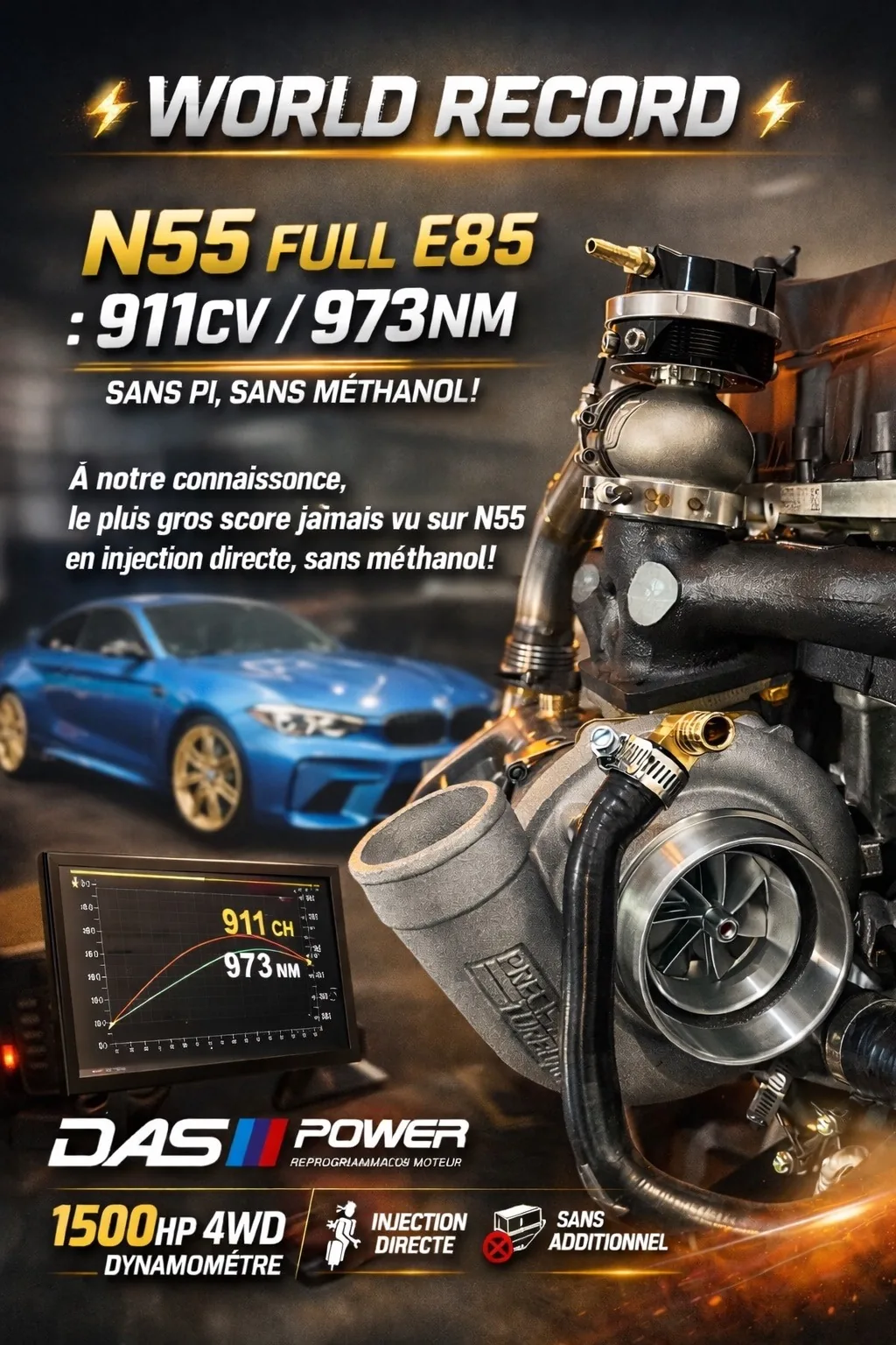 World Record N55 Full E85 — 911cv / 973Nm